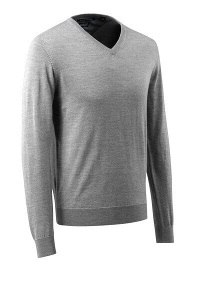 Strickpullover V-Ausschnitt, mit Merinow
